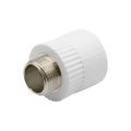 Изображение товара Муфта комбинированная EVER PLAST АТ 014 32 02 00 Дн32х3/4″ Ру25, под приварку / наружная резьба, материал - полипропилен, цвет - белый